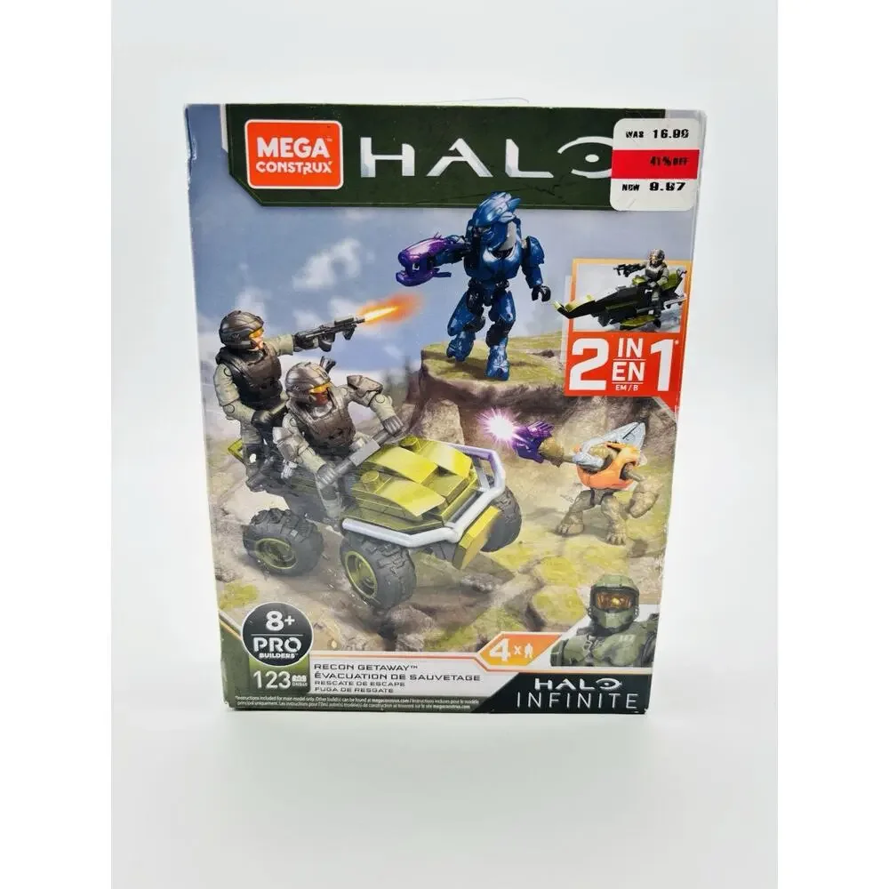 New. Halo Infinite MegaConstrux Recon Getaway Set Figures & Weapons 2in1 Sealed